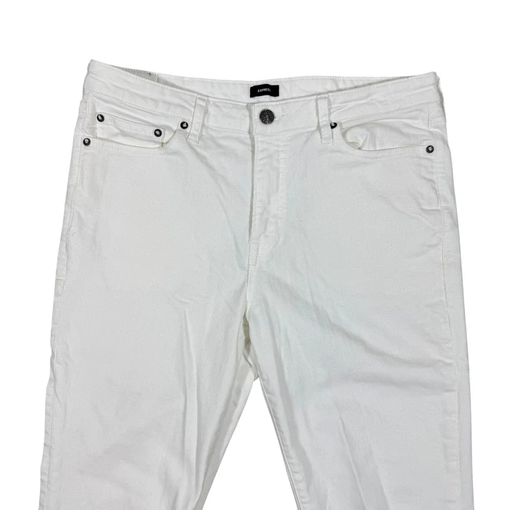 Express Hyper Stretch White Jeans Men's 34x32 Athletic Slim Fit‎